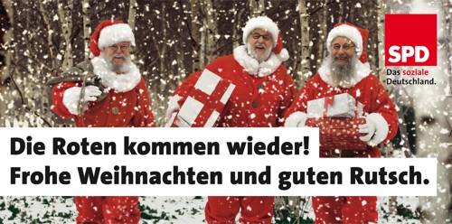 Die Roten kommen wieder! Frohe Weihnachten und guten Rutsch.